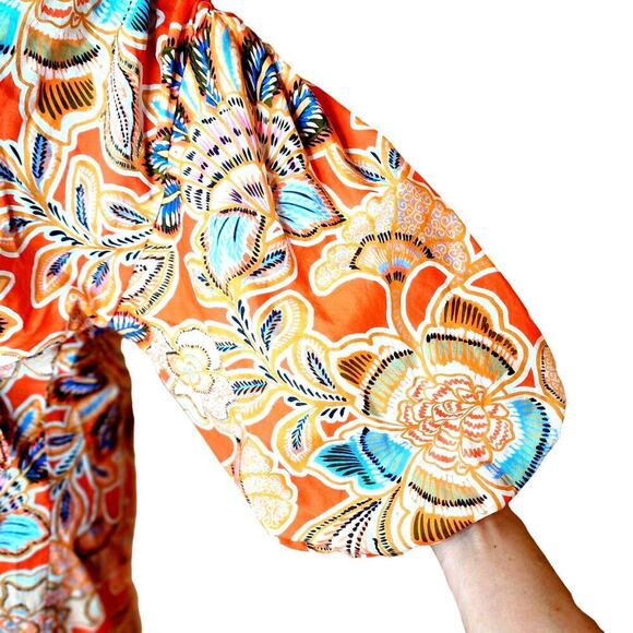 MISA Sari Floral Poplin Balloon-Sleeve Mini Dress - Picture 5 of 12